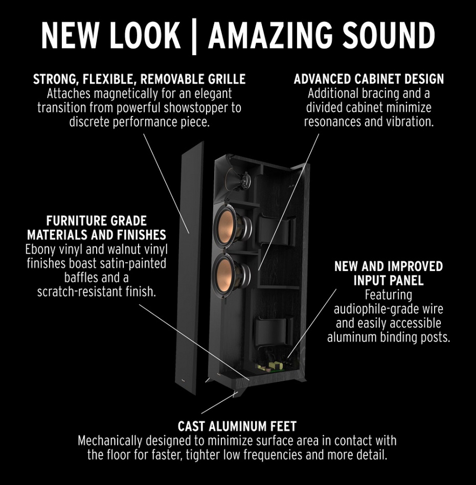 Klipsch RP-6000F II hornladede gulvhøyttalere, svart par