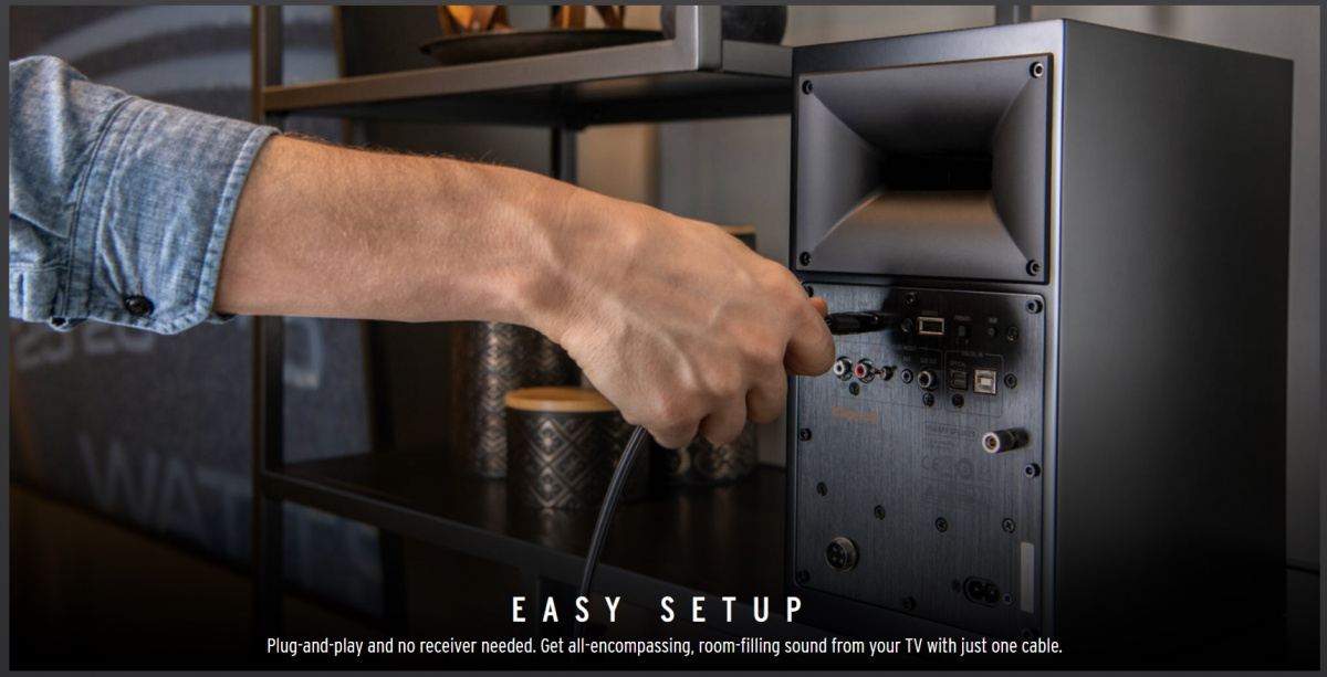 Klipsch The Fives aktive høyttalere inkl. Atonemo Streamplayer, svart par