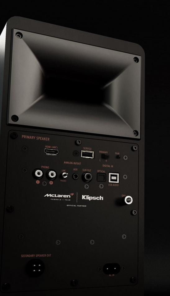 Klipsch The Fives McLaren Edition aktive høyttalere med HDMI, svart par