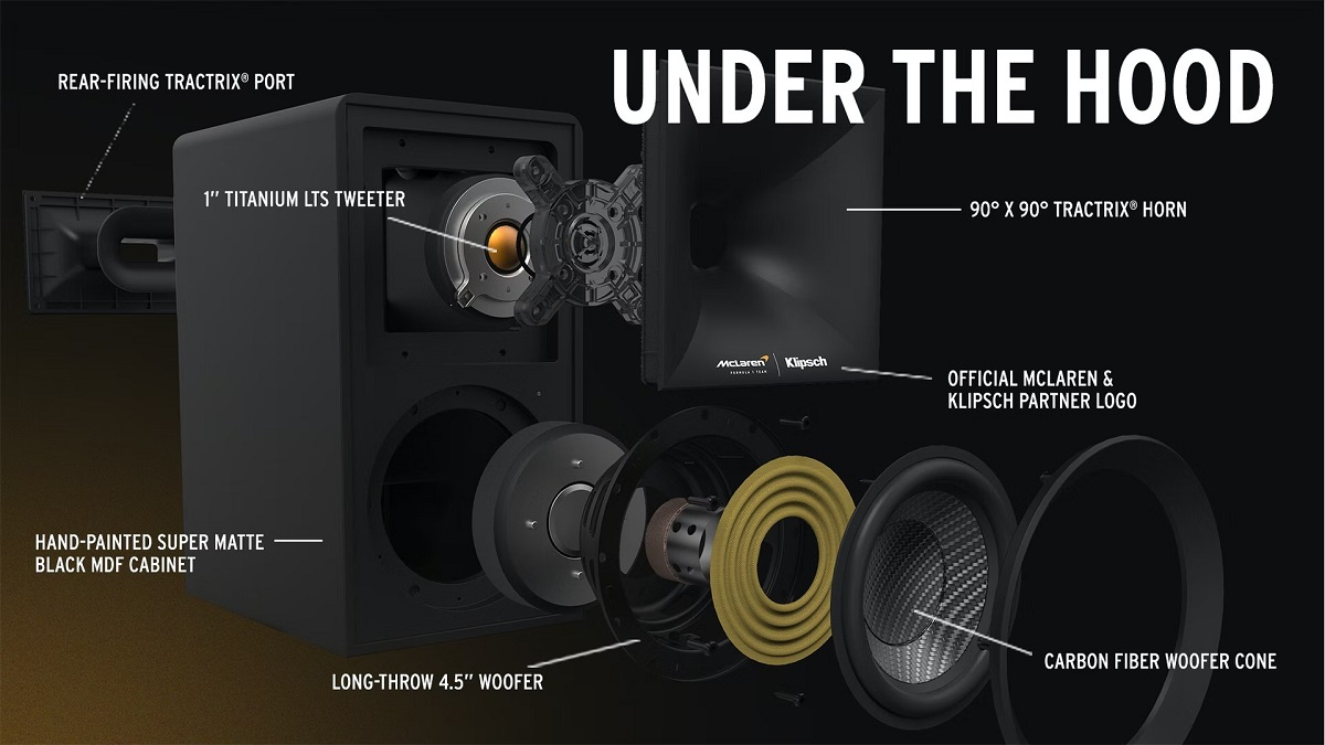 Klipsch The Fives McLaren Edition aktive høyttalere med HDMI, svart par
