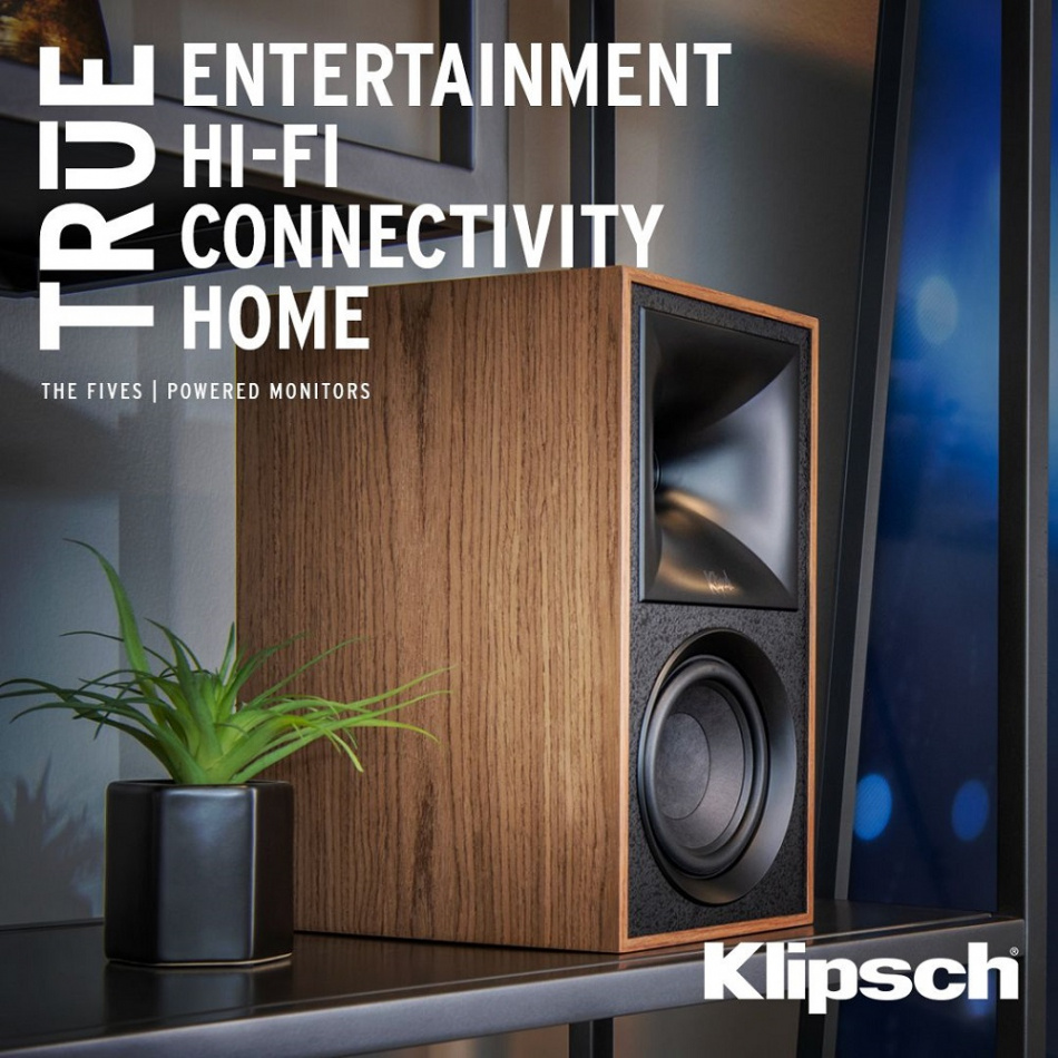 Klipsch The Fives aktive høyttalere inkl. Atonemo Streamplayer, valnøtt par
