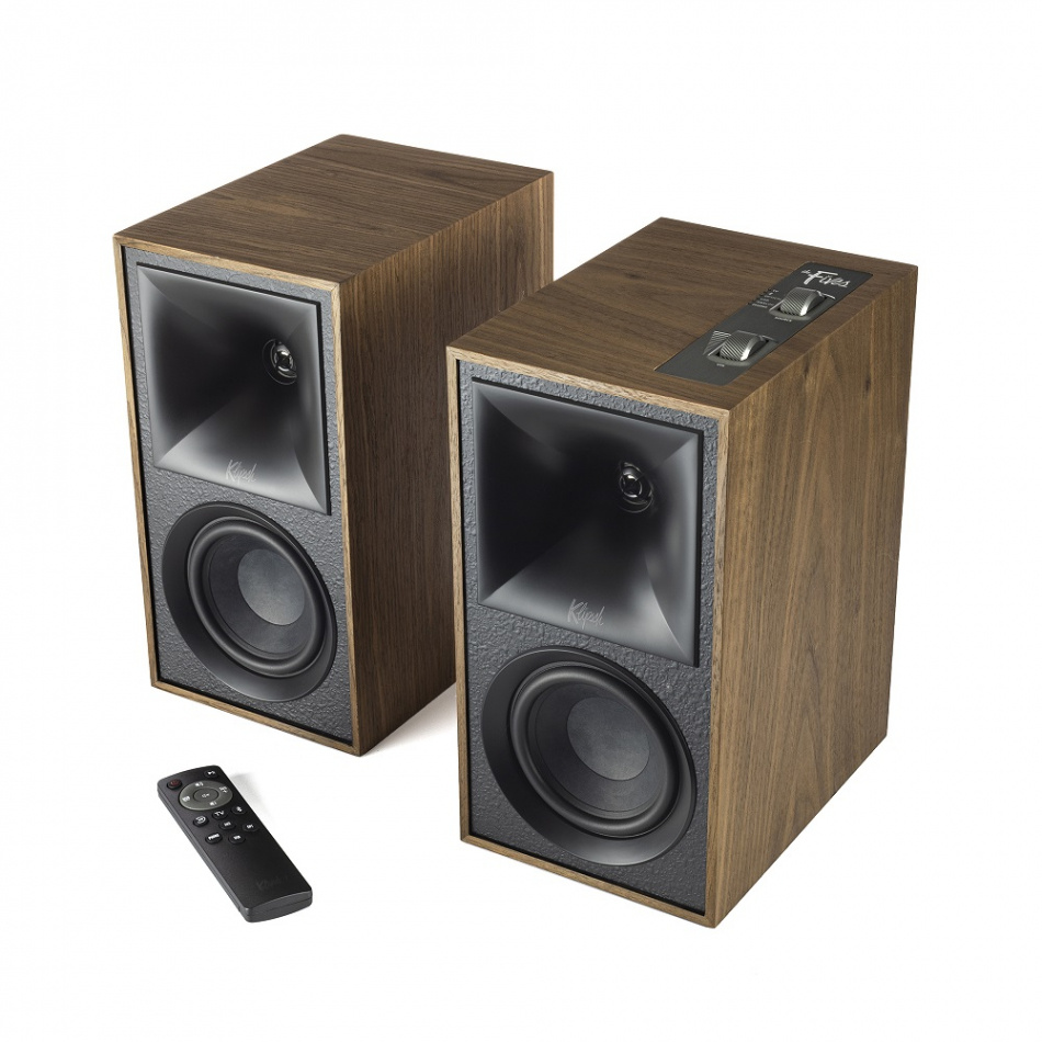 Klipsch The Fives aktive høyttalere inkl. Atonemo Streamplayer, valnøtt par