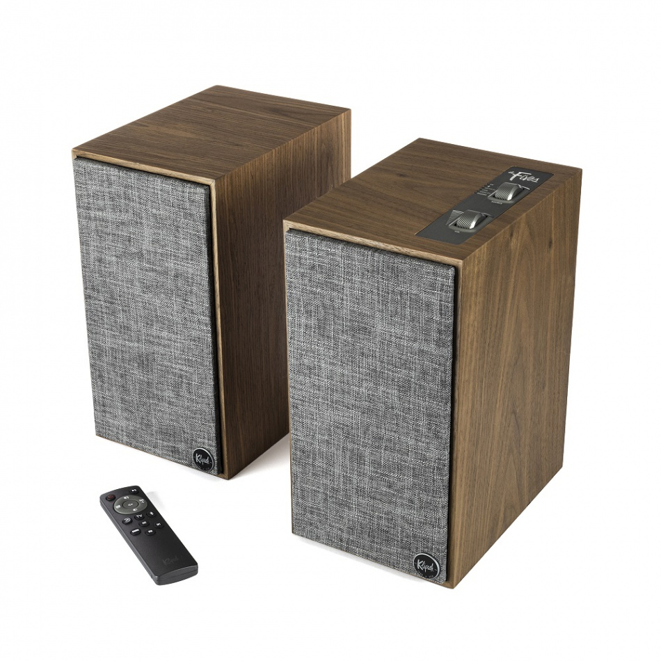 Klipsch The Fives aktive høyttalere inkl. Atonemo Streamplayer, valnøtt par
