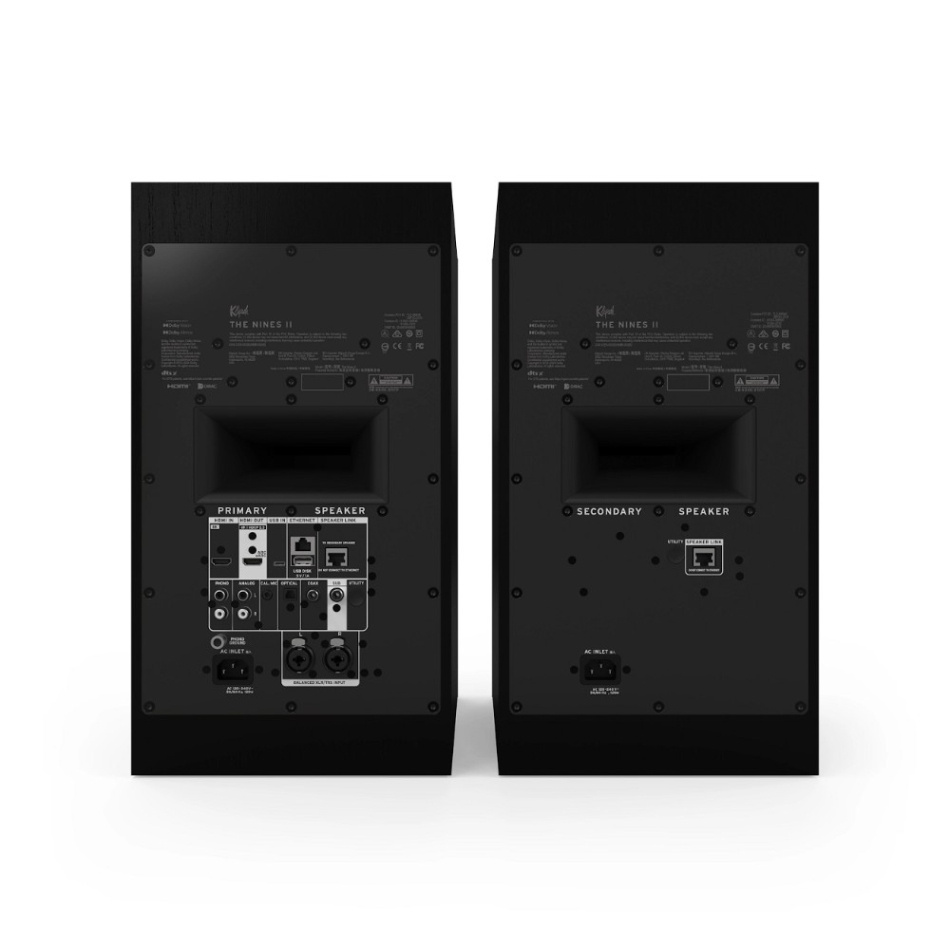Klipsch The Nines II streaminghøyttalere med HDMI, Dolby Atmos & Dirac Live, svart par