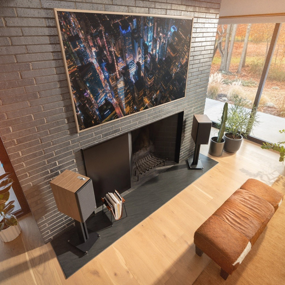 Klipsch The Nines II streaminghøyttalere med HDMI, Dolby Atmos & Dirac Live, valnøtt par