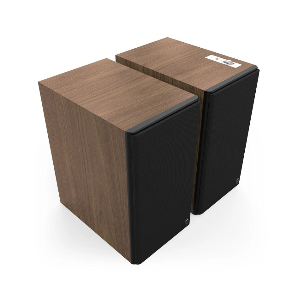 Klipsch The Nines II streaminghøyttalere med HDMI, Dolby Atmos & Dirac Live, valnøtt par