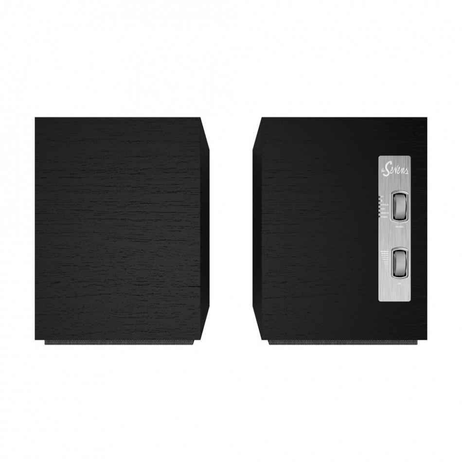 Klipsch The Sevens aktive høyttalere med gratis WiiM Mini, HDMI ARC, Bluetooth & RIAA, svart