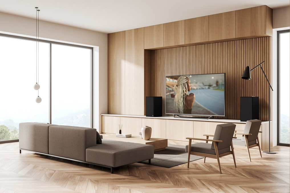 Klipsch The Sevens aktive høyttalere med gratis WiiM Mini, HDMI ARC, Bluetooth & RIAA, svart