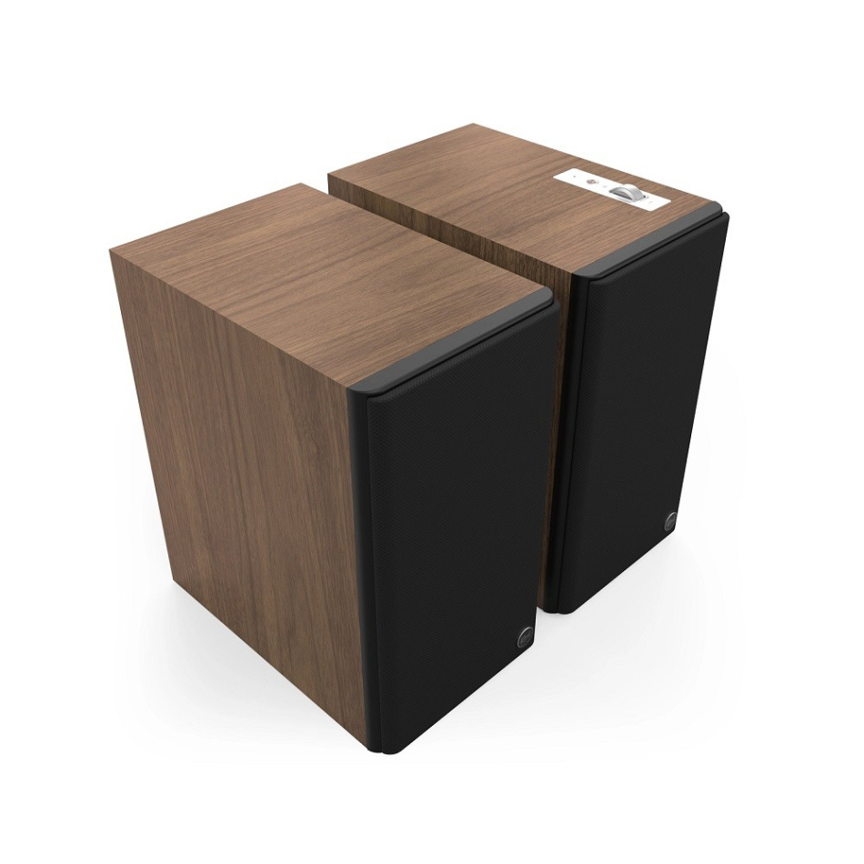 Klipsch The Sevens II streaminghøyttalere med HDMI, Dolby Atmos & Dirac Live, valnøtt par