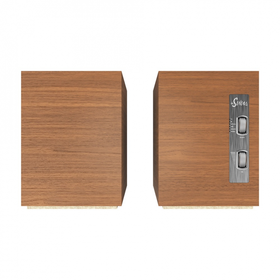 Klipsch The Sevens aktive høyttalere med gratis WiiM Mini, HDMI ARC, Bluetooth & RIAA, valnøtt