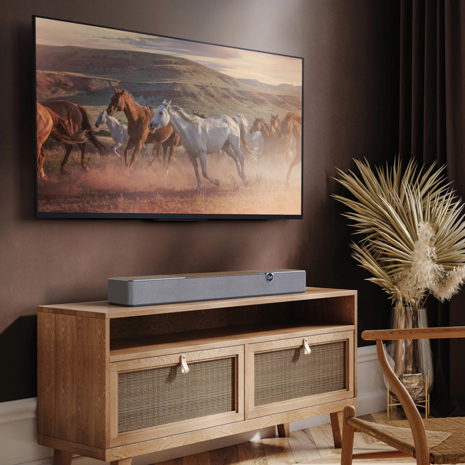 Klipsch Flexus Core 100 soundbar med Bluetooth & virtuell Dolby Atmos, valnøtt