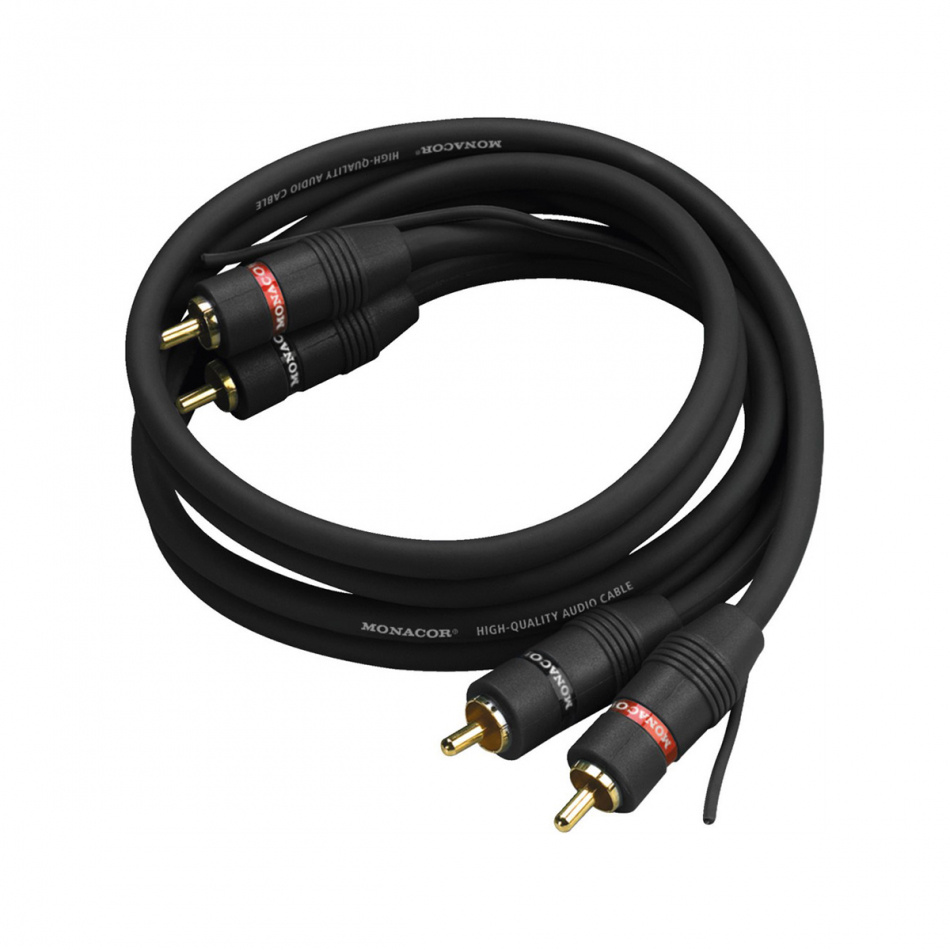 Monacor AC-080/SW lydkabel for platespiller med separat jordleder