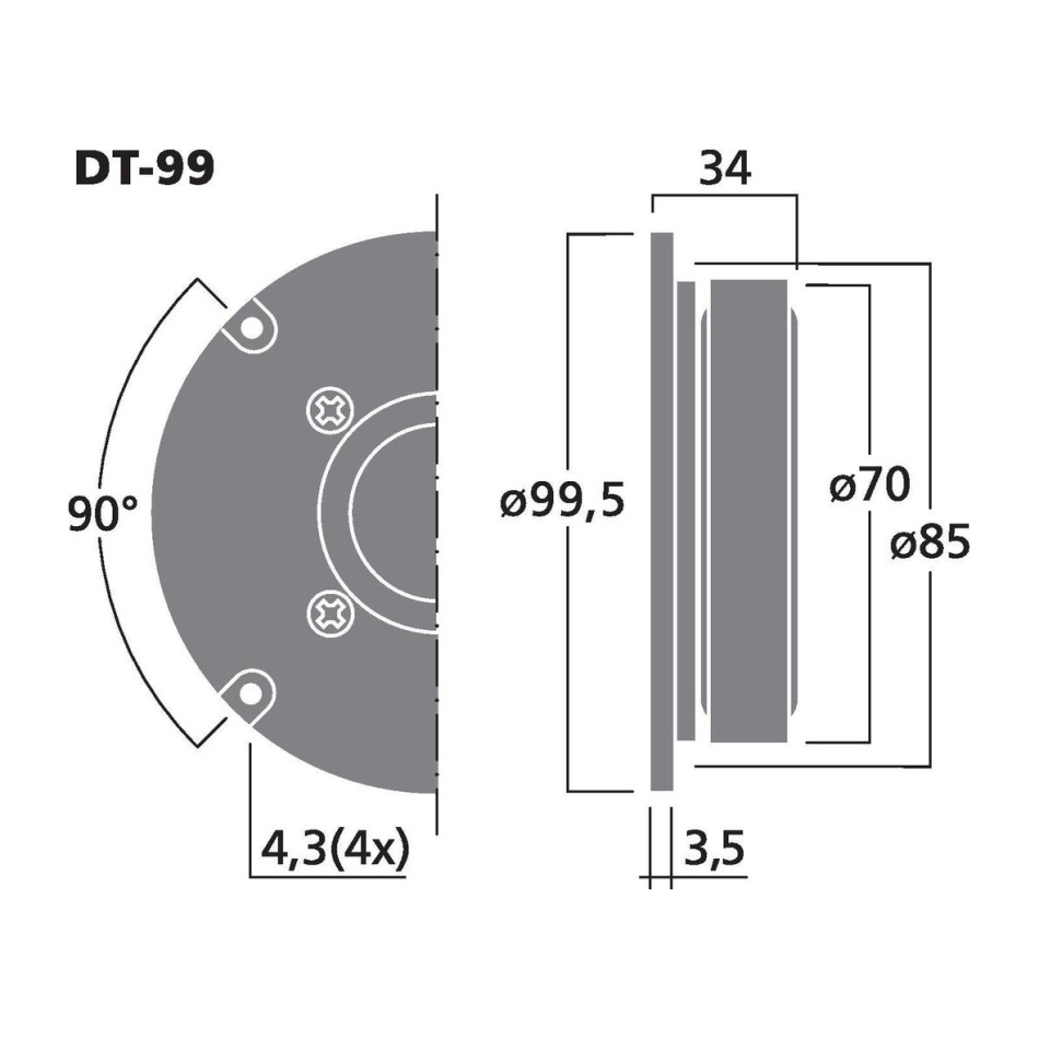 Monacor DT-99 høyttalerelement diskant