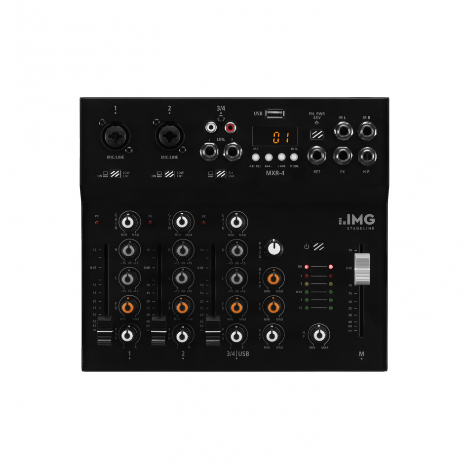 IMG Stageline MXR-4, lydmikser med Bluetooth & DSP-effekter