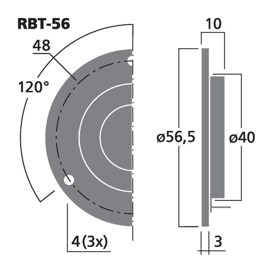 Monacor RBT-56 høyttalerelement bånddiskant
