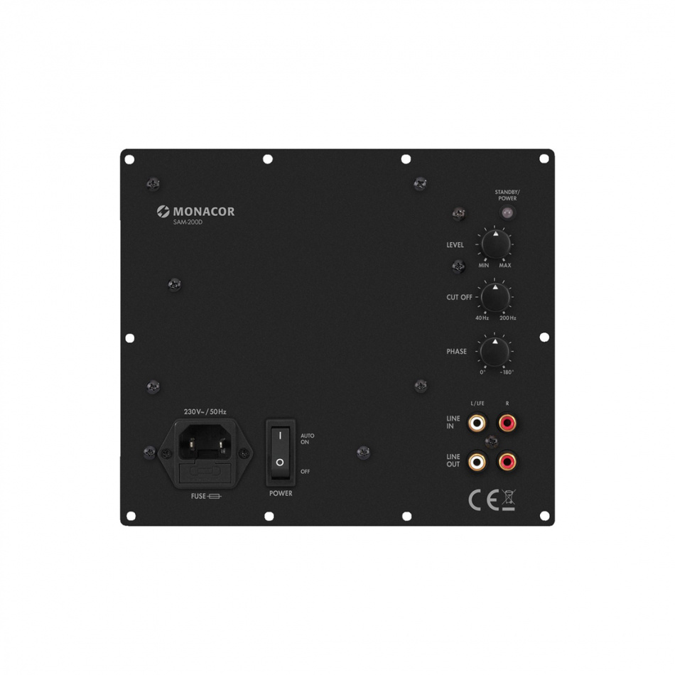 Monacor SAM-200D innbyggingsforsterker for subwoofer