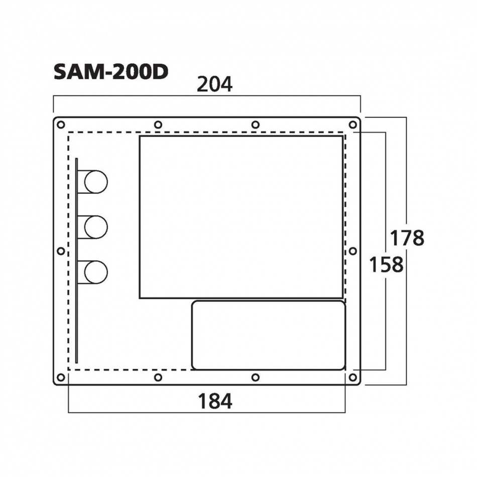 Monacor SAM-200D innbyggingsforsterker for subwoofer