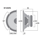Monacor SP-202PA mellomtone-/basshøyttaler Monacor SP-202PA mellomtone-/basshøyttaler