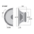 Monacor SP-300P høyttalerelement basselement 12 Monacor SP-300P høyttalerelement basselement 12