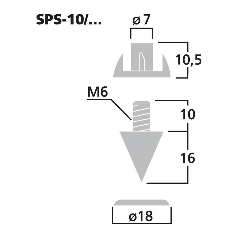 Monacor SPS10-Gold spikes i metall, 4-pakning