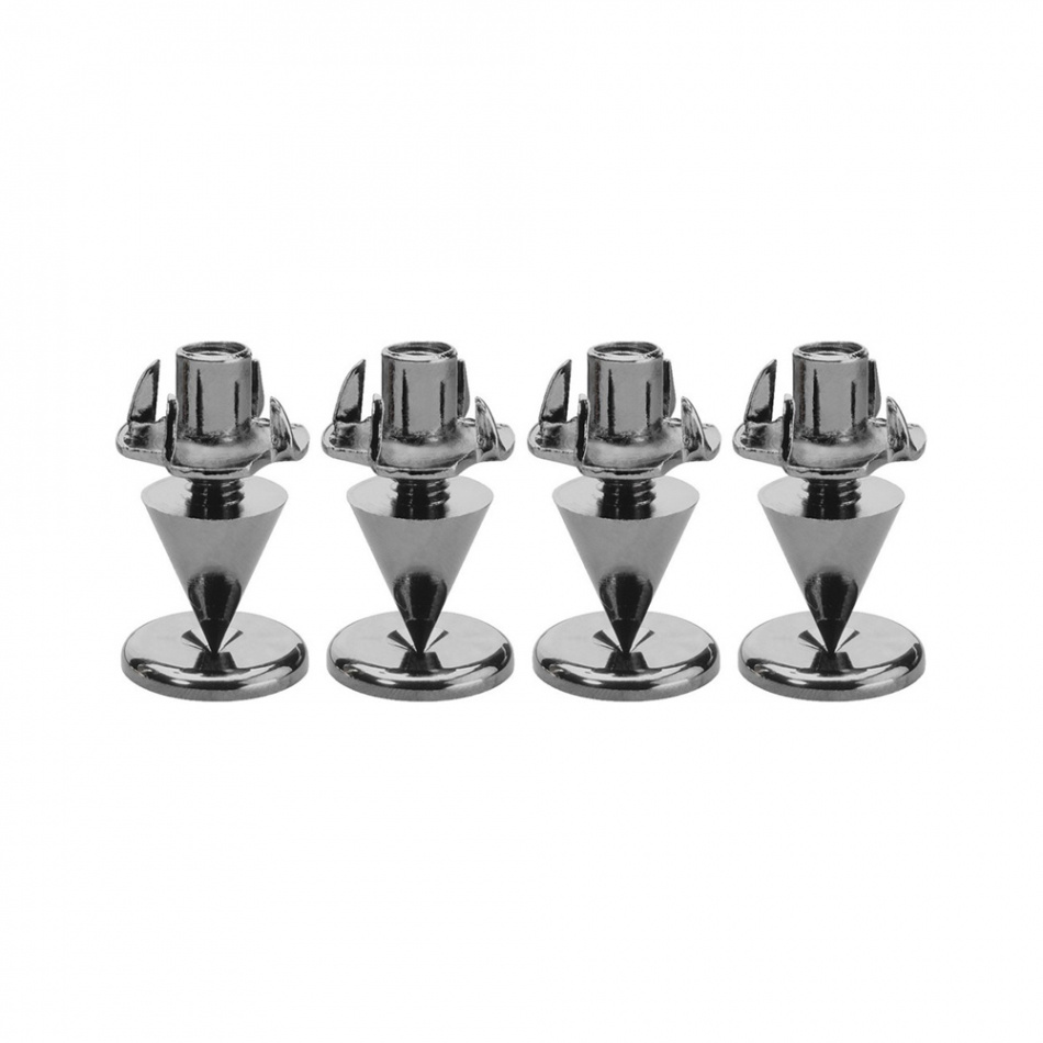 Monacor SPS10-Black Chrome spikes i metall, 4-pakning