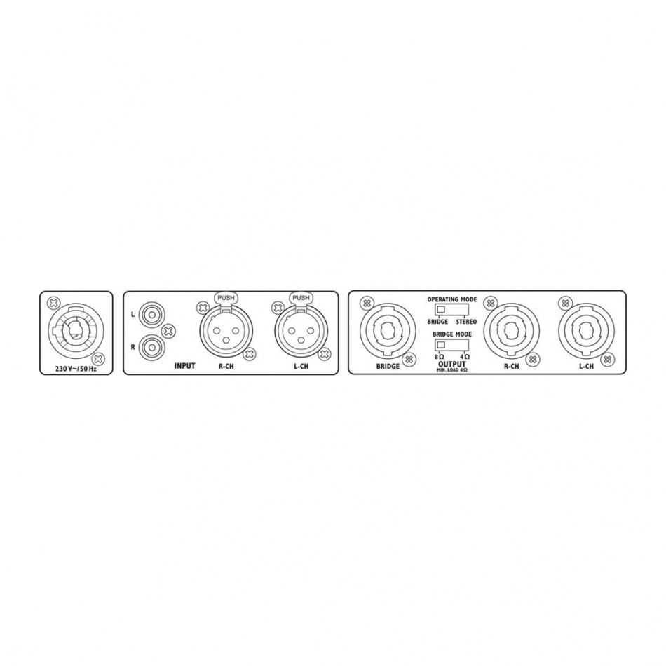 IMG Stageline STA-1000D PA-effektforsterker med Pascal-moduler, 2x280 Watt