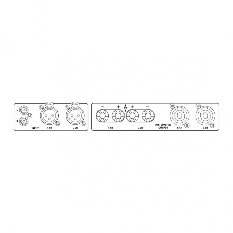 IMG Stageline STA-800D PA-effektforsterker med Hypex-moduler, 2x210 Watt