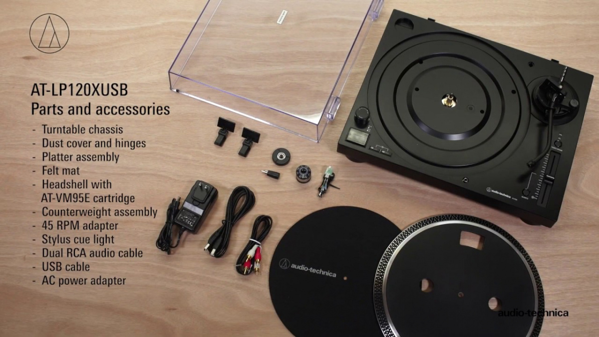 Audio Technica AT-LP120XUSB platespiller med RIAA-trinn og USB, sølv