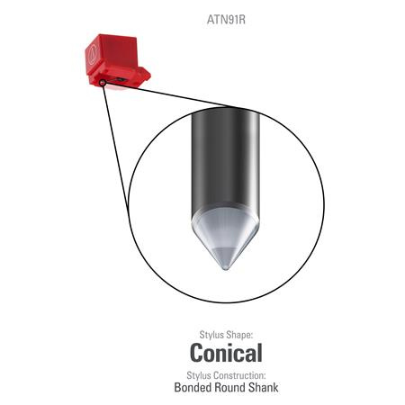 Audio Technica ATN91R erstatningsnål for platespiller