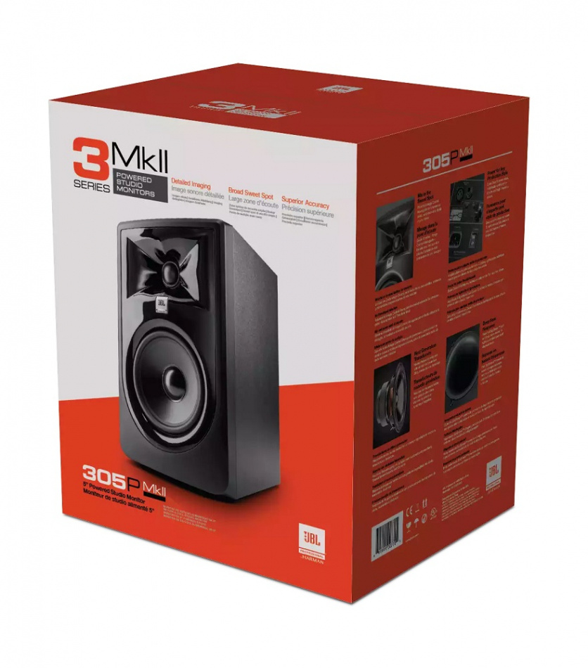 JBL 305P MKII aktiv studiomonitor med XLR & Tele, stykk