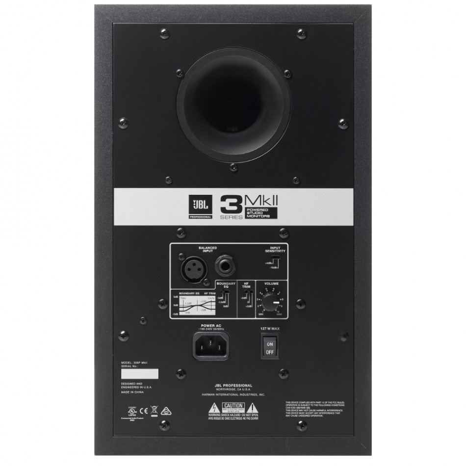 JBL 306P MKII aktiv studiomonitor med XLR & Tele, stykk