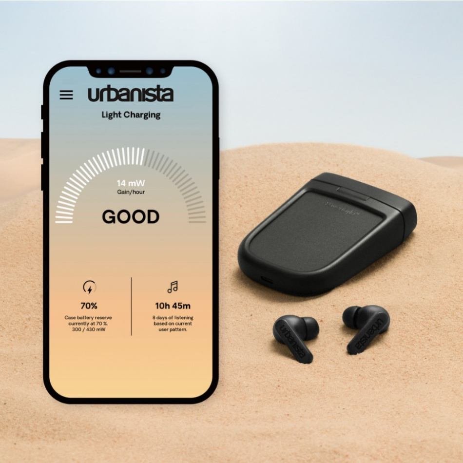 Urbanista Phoenix True Wireless ørepropper med solcellelading, Desert Rose