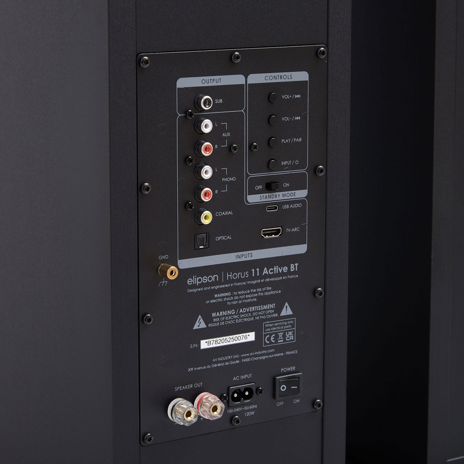 Elipson Horus 11F BT aktive stereohøyttalere med HDMI ARC, svart par