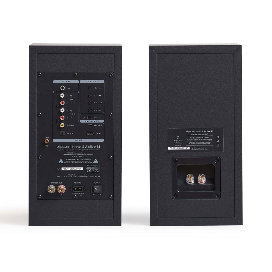 Elipson Horus 6B BT aktive stereohøyttalere med HDMI ARC, svart par
