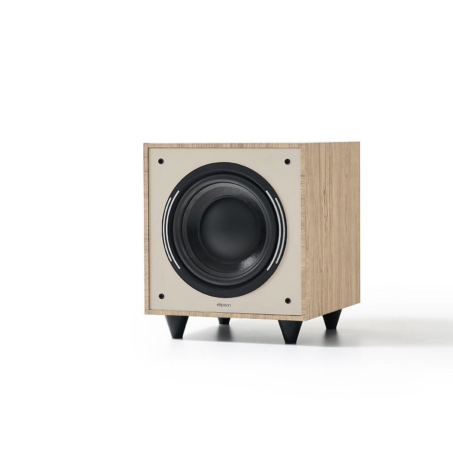 Elipson Horus 8S aktiv subwoofer med passiv slavekon, lys eik