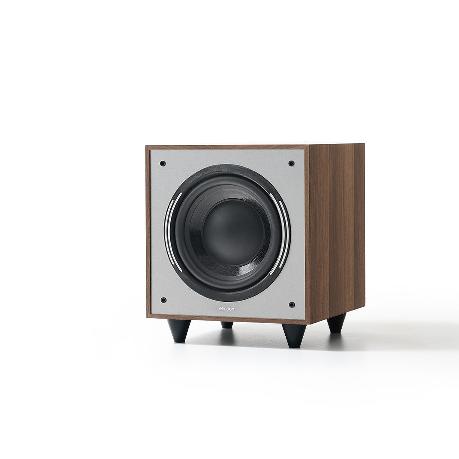 Elipson Horus 8S aktiv subwoofer med passiv slavekon, valnøtt