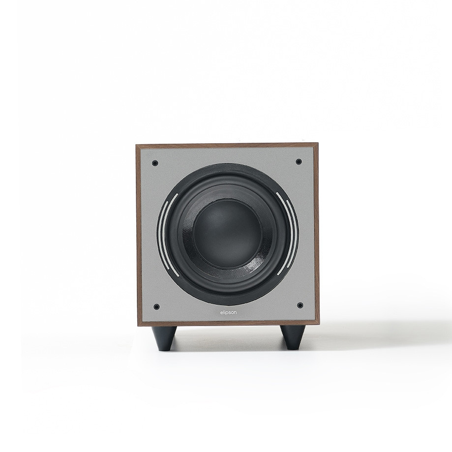 Elipson Horus 8S aktiv subwoofer med passiv slavekon, valnøtt