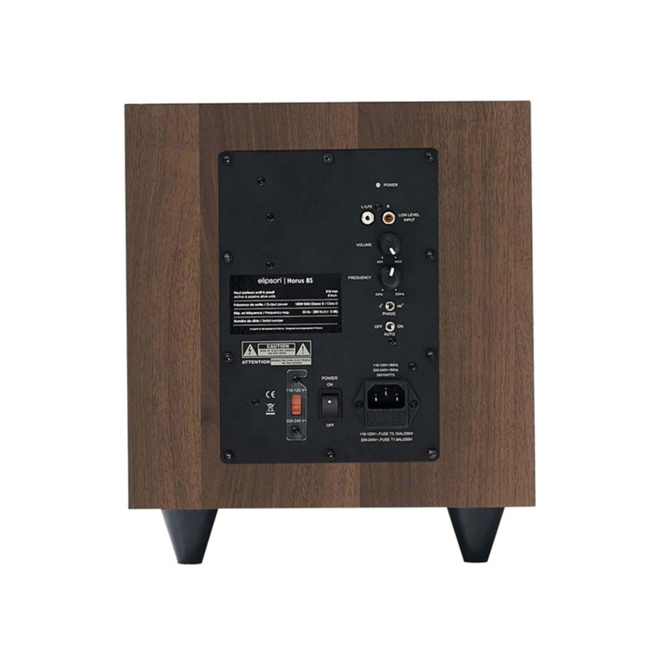 Elipson Horus 8S aktiv subwoofer med passiv slavekon, valnøtt