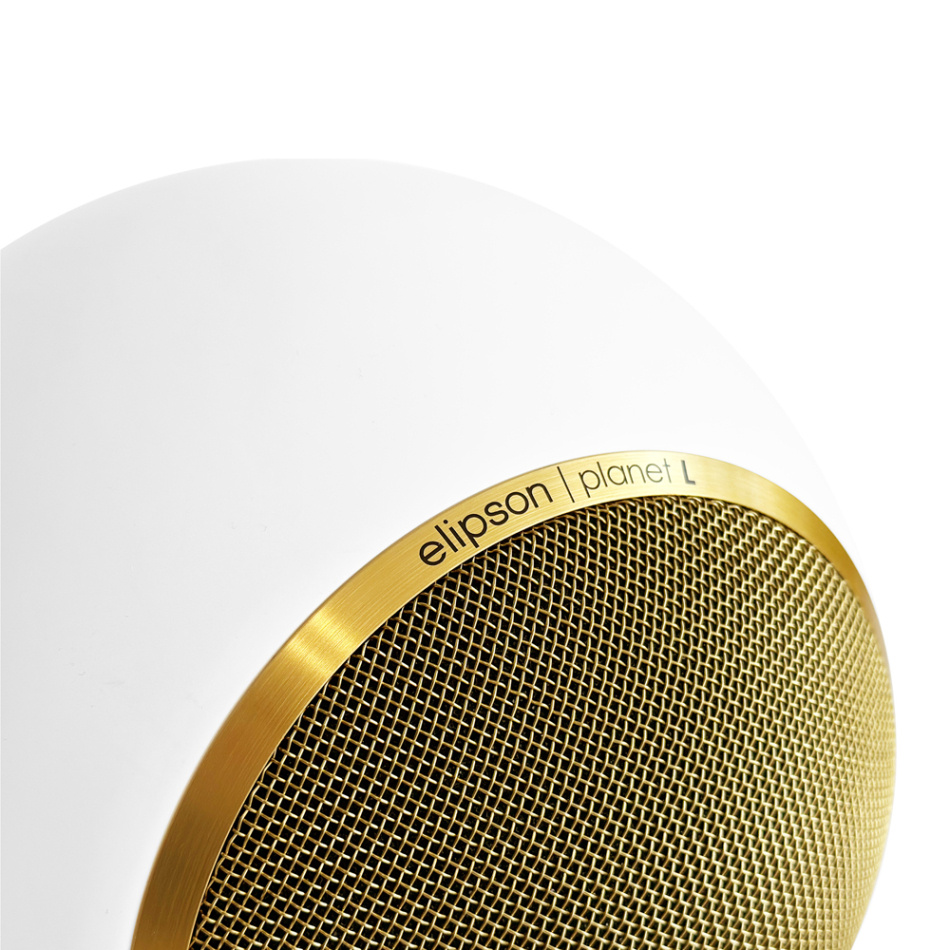 Elipson Planet L Performance Gold Edition kulehøyttaler, mattlakkert hvit stk