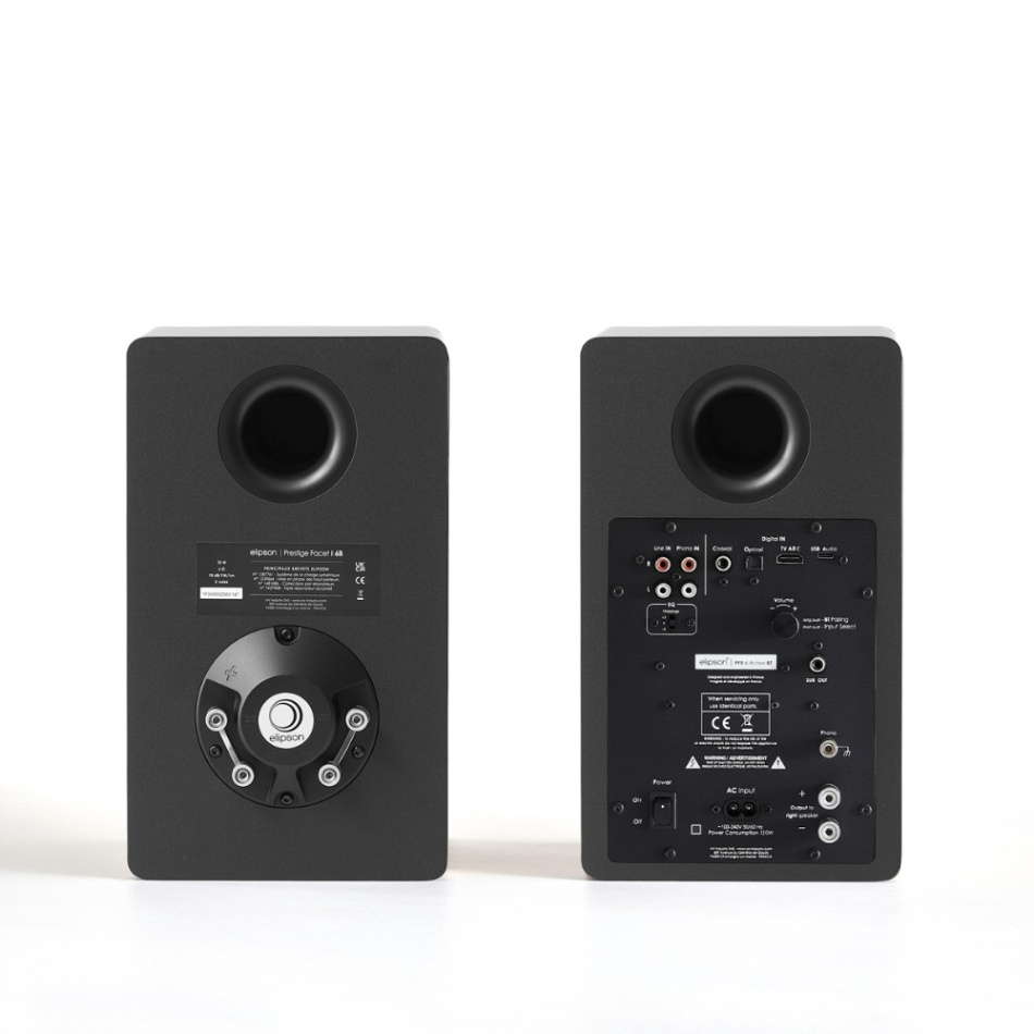 Elipson Prestige Facet II 6B aktiv streaminghøyttaler med HDMI, matt svart par