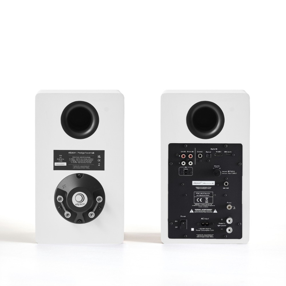 Elipson Prestige Facet II 6B aktiv streaminghøyttaler med HDMI, matt hvit par