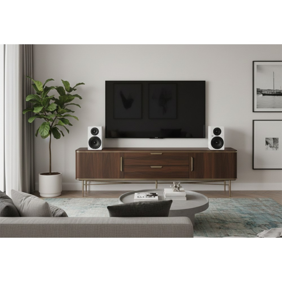 Elipson Prestige Facet II 6B aktiv streaminghøyttaler med HDMI, matt hvit par