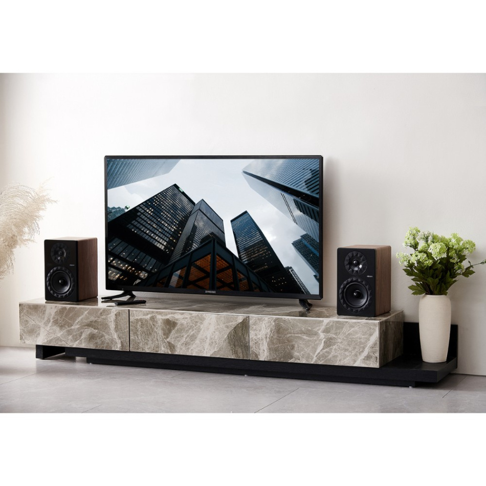Elipson Prestige Facet II 6B aktiv streaminghøyttaler med HDMI, valnøtt par
