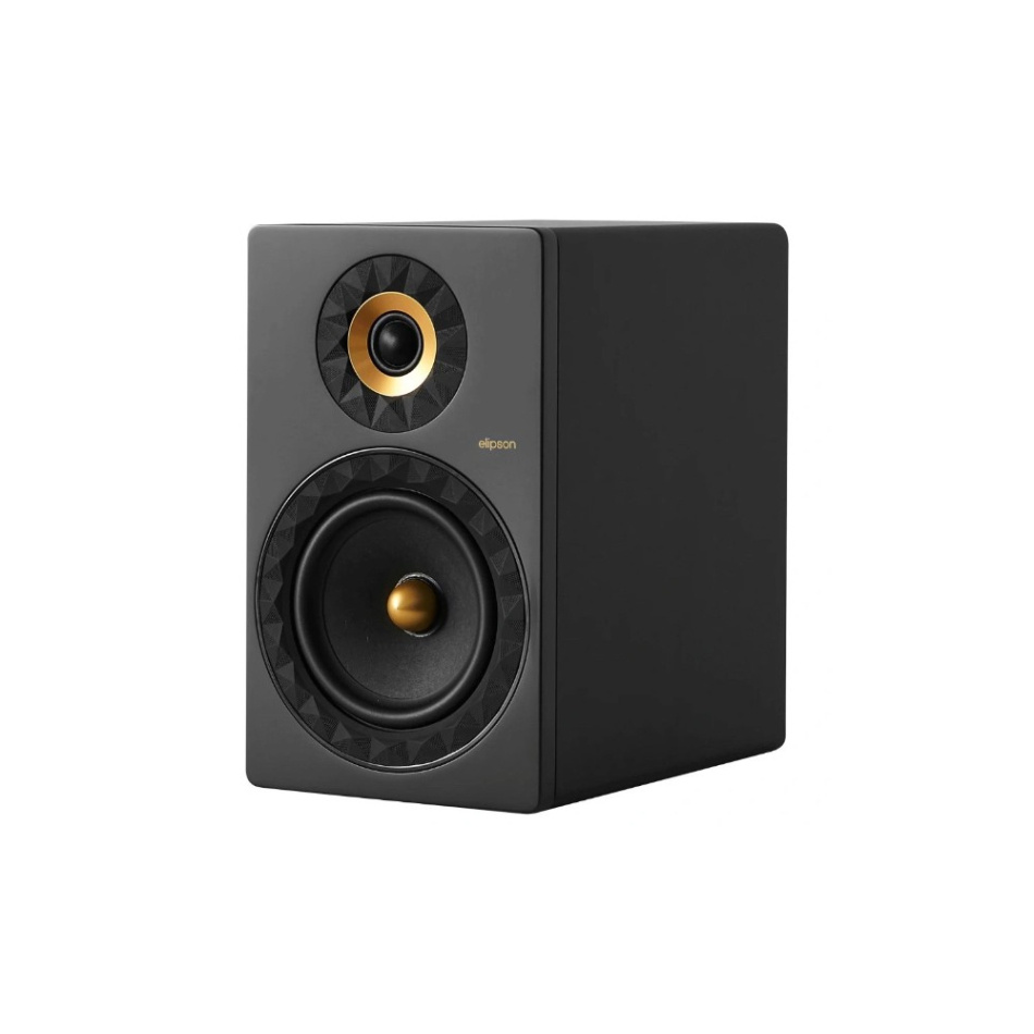 Elipson Prestige Facet II 8B stativhøyttalere, matt svart/gull par