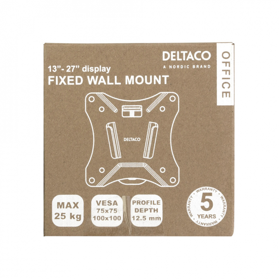 Deltaco ARM-0100 fiksert VESA-veggfeste, stykk