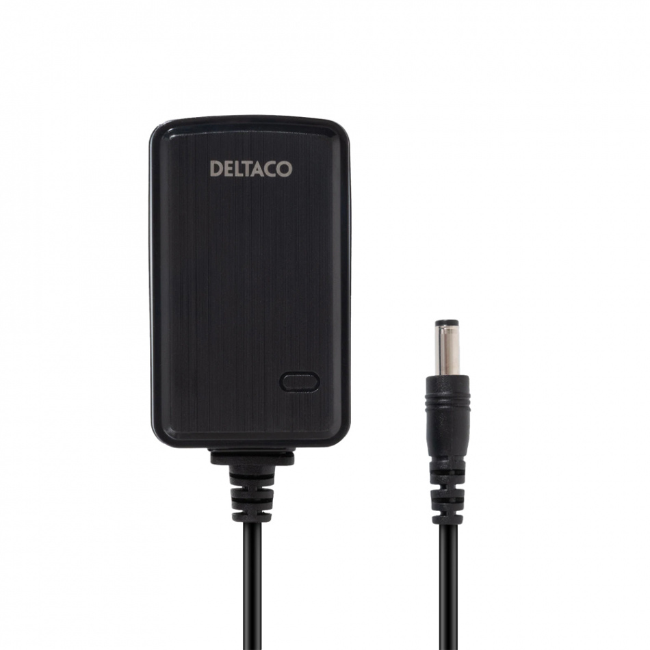 Deltaco PS12-20B Strømadapter 12V DC/2A, svart