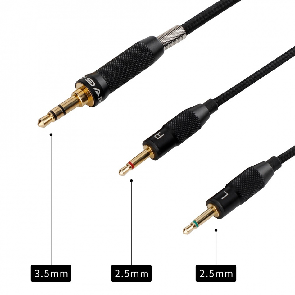 Sivga Audio PHN3.5 hodetelefonkabel 1.8 meter, svart