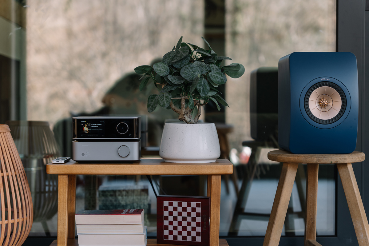 WiiM Vibelink Amp stereoforsterker med DAC, mørkegrå