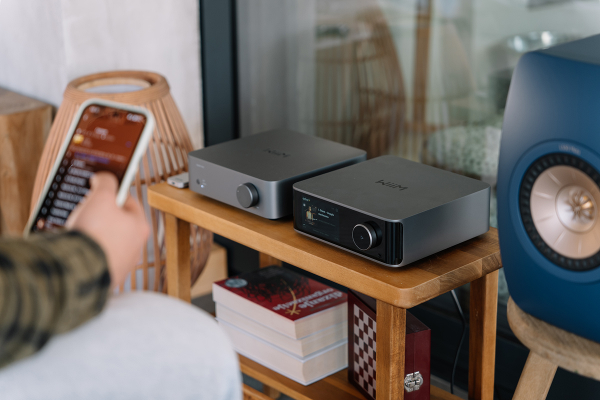 WiiM Vibelink Amp stereoforsterker med DAC, mørkegrå