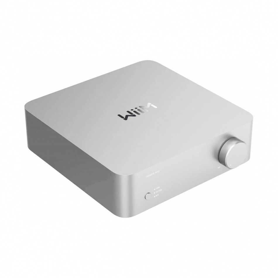 WiiM Vibelink Amp stereoforsterker med DAC, sølv